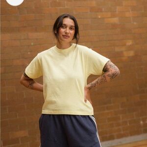 Okay to Rest - Butter Yellow - Colour Burst Blank Tee - Size Medium